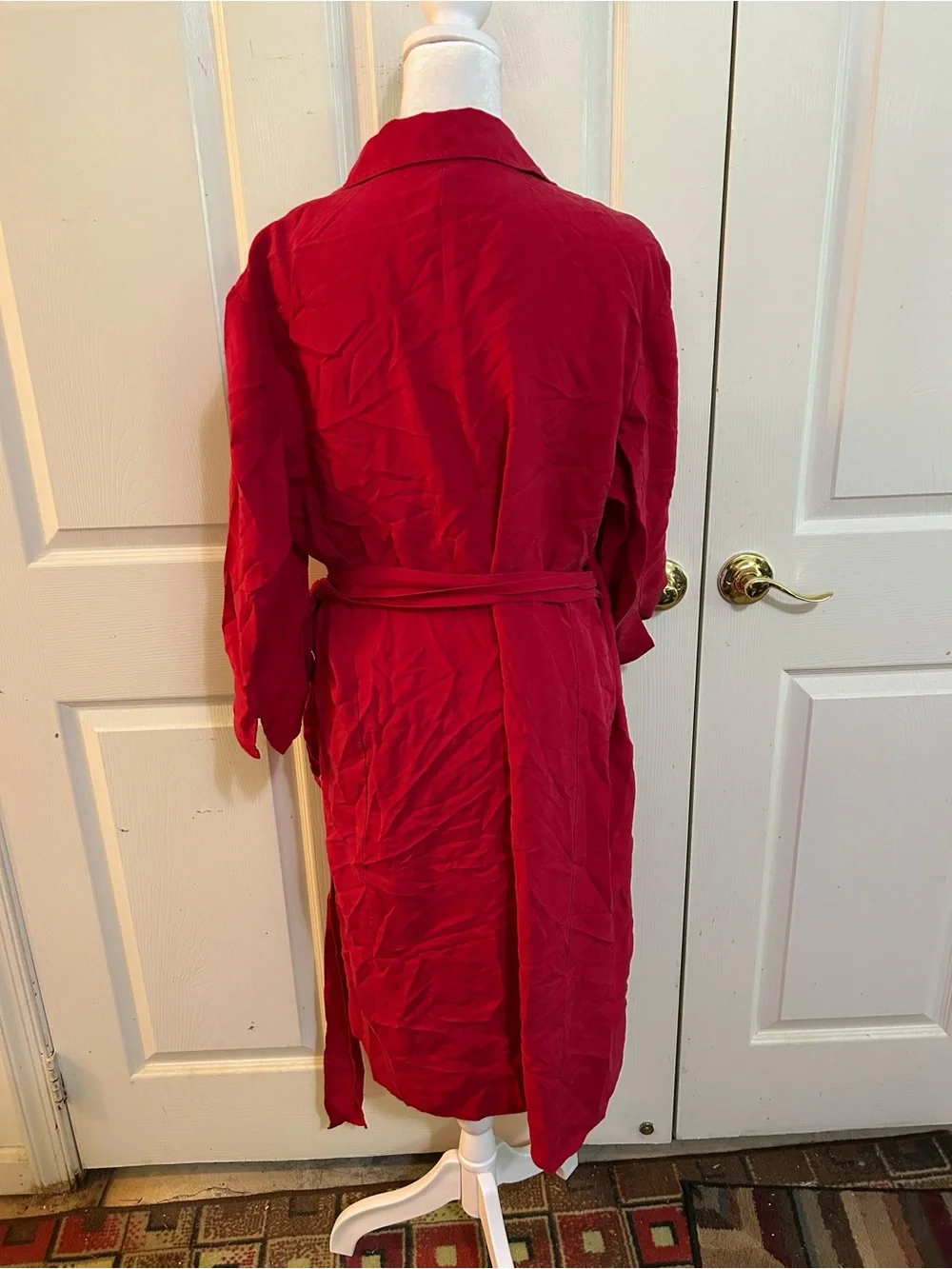 Coldwater Creek red silk wrap dress, size 18 - Picture 4 of 5